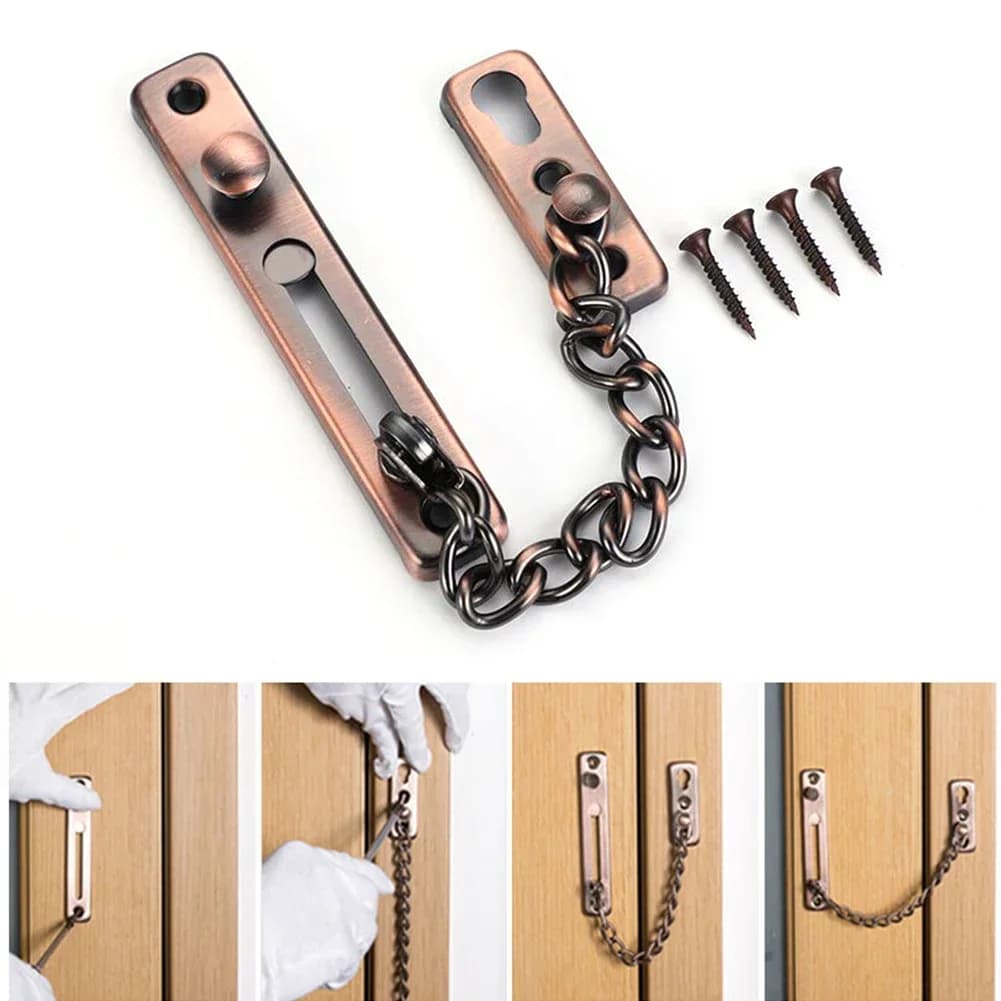 Catena per porta con serratura Catena per bullone per serratura Sicurezza per bambini Sicurezza domestica Chiusura con fibbia Protezione serratura Antifurto Accessorio hardware per hotel