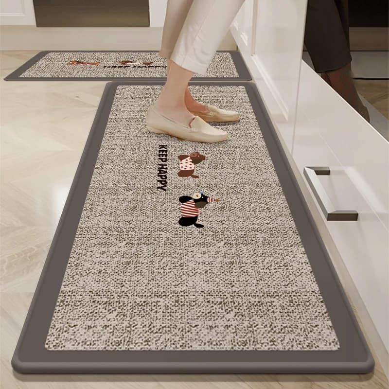 VIKAMA Nordic Kitchen Carpet Water And Oil Absorbent, Dirt-Resistant Anti-Slip Suitable For Laundry Room Foot Mat For Home Decor