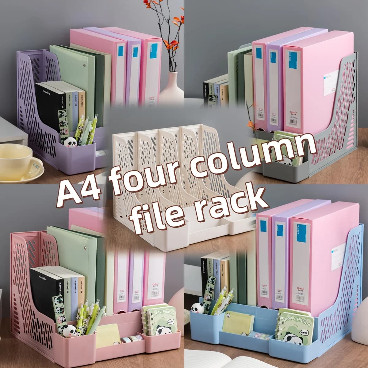 Portadocumenti A4 multistrato, organizer da scrivania in materiale PP con scatola portaoggetti e libreria per forniture per ufficio, portadocumenti