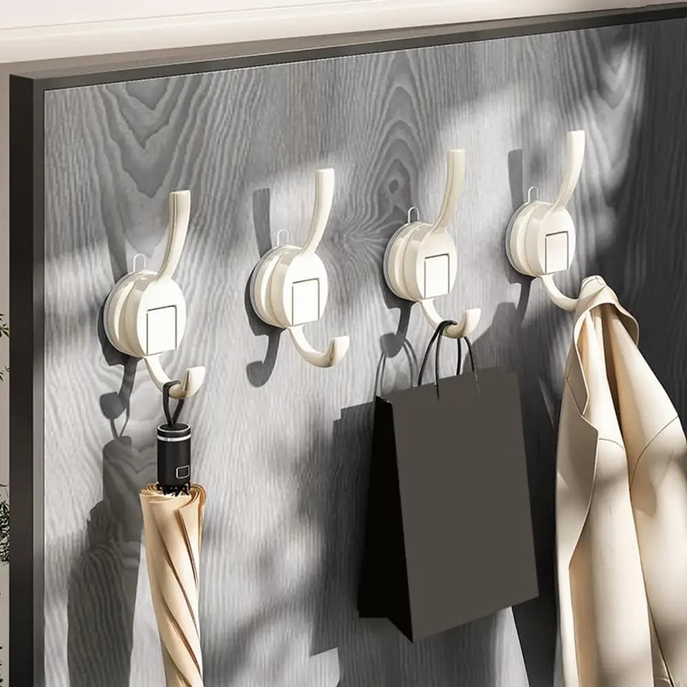 2026 4 Pezzi Ganci a Ventosa Resistenti Impermeabili con Blocco a Pressione Girevoli a 360° ° Ganci da parete rotanti a forte aspirazione per il bagno
