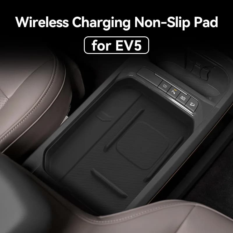 Silicone Wireless Charging Pad Mat for Kia EV5 2025-2026 Center Console Non-Slip Phone Charger Protector Dustproof Car Interior