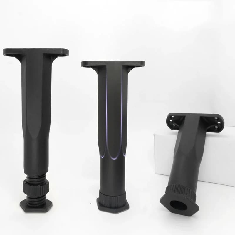 4 pezzi di scheletro a costine piede regolabile a forma di T piede di supporto in plastica plastica in acciaio piede centrale telaio del letto piede hardware per mobili piede