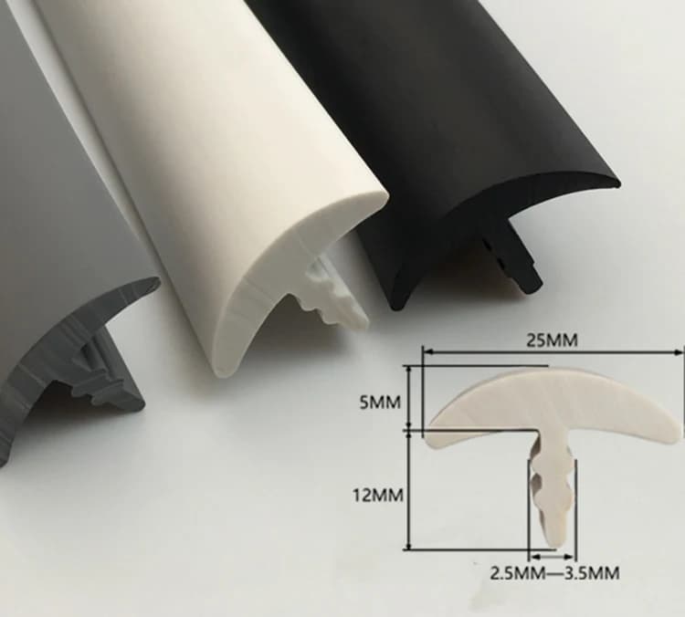 Striscia sigillante in gomma a forma di T da 2 M / 5 M per utilizzata per l'isolamento acustico, striscia sigillante impermeabile e antipolvere