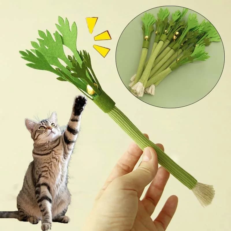 Chewing Toys for Cats with Erba Cat, Interactive Toy for Cleansing Cat Tooths, Sound Molar Sticks for Cats Playing By Soli