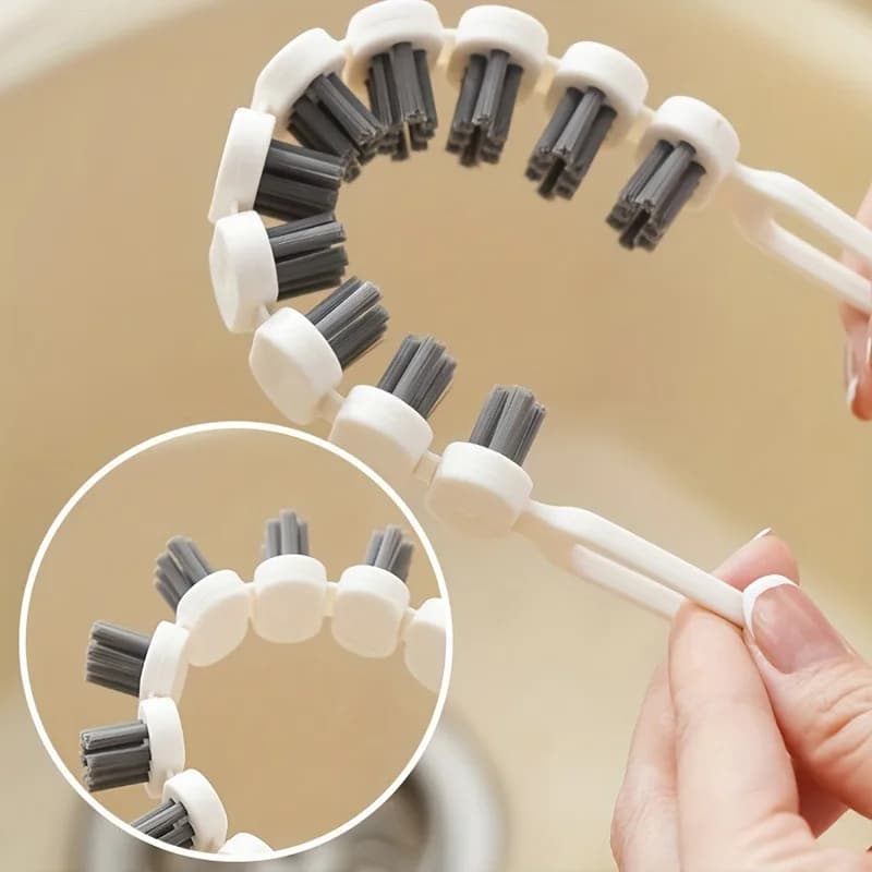 1PC Bendable Soft Bristle Crevice Sink Cleaning Brush Multifunctional Compact Durable Portable Versatile Easy Tool for Home Use