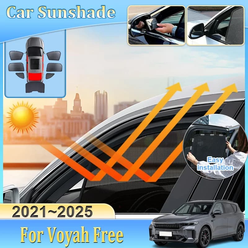 Car Mesh Sunshade For Voyah Free Rabdan One 2021-2025 2023 Curtain Mesh Blocks UV Rays Windshield Frame Curtain Auto Accessories