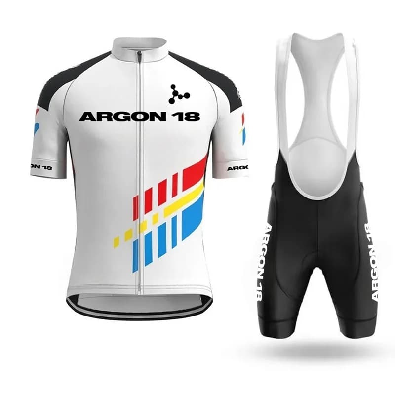 Maglia da ciclismo estiva leggera e traspirante Argon 18 da uomo + pantaloncini imbottiti Maglia da ciclismo su strada e montagna
