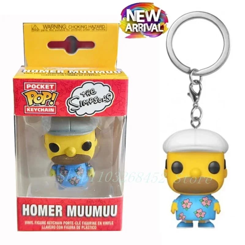 NUOVA tasca Funko POP! Portachiavi The Simpsons Homer Muumuu Action Figure Collection Giocattoli di modello per portachiavi regalo di compleanno