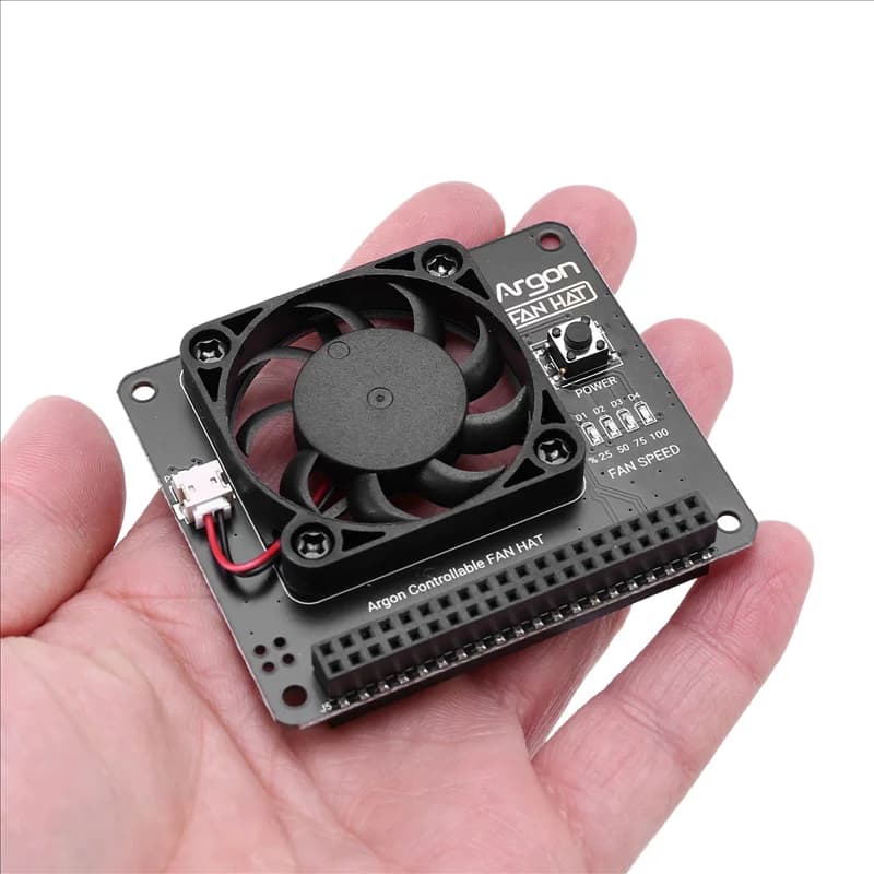 New-3X Argon Fan HAT per Raspberry Pi 4/ 3 Ventola di raffreddamento con software Velocità regolabile / 40 mm Grande ventola per Raspberry Pi4