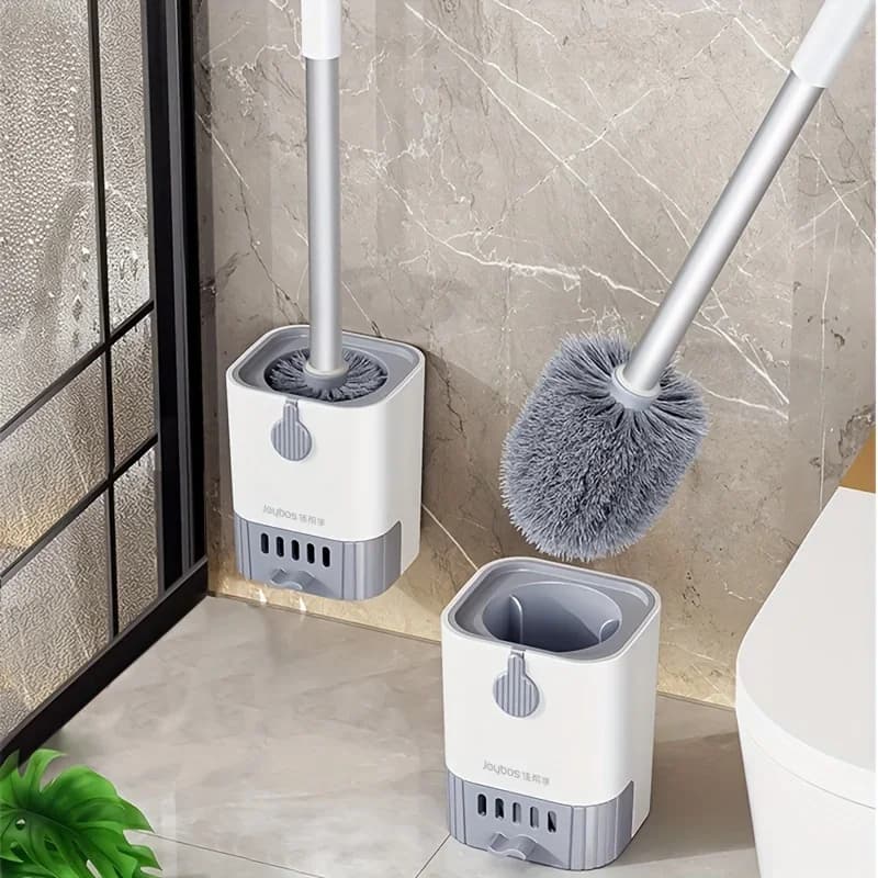 Set di spazzole per WC con supporto, spazzola per WC a manico lungo montata a parete, spazzola flessibile per WC, strumenti per la pulizia del bagno