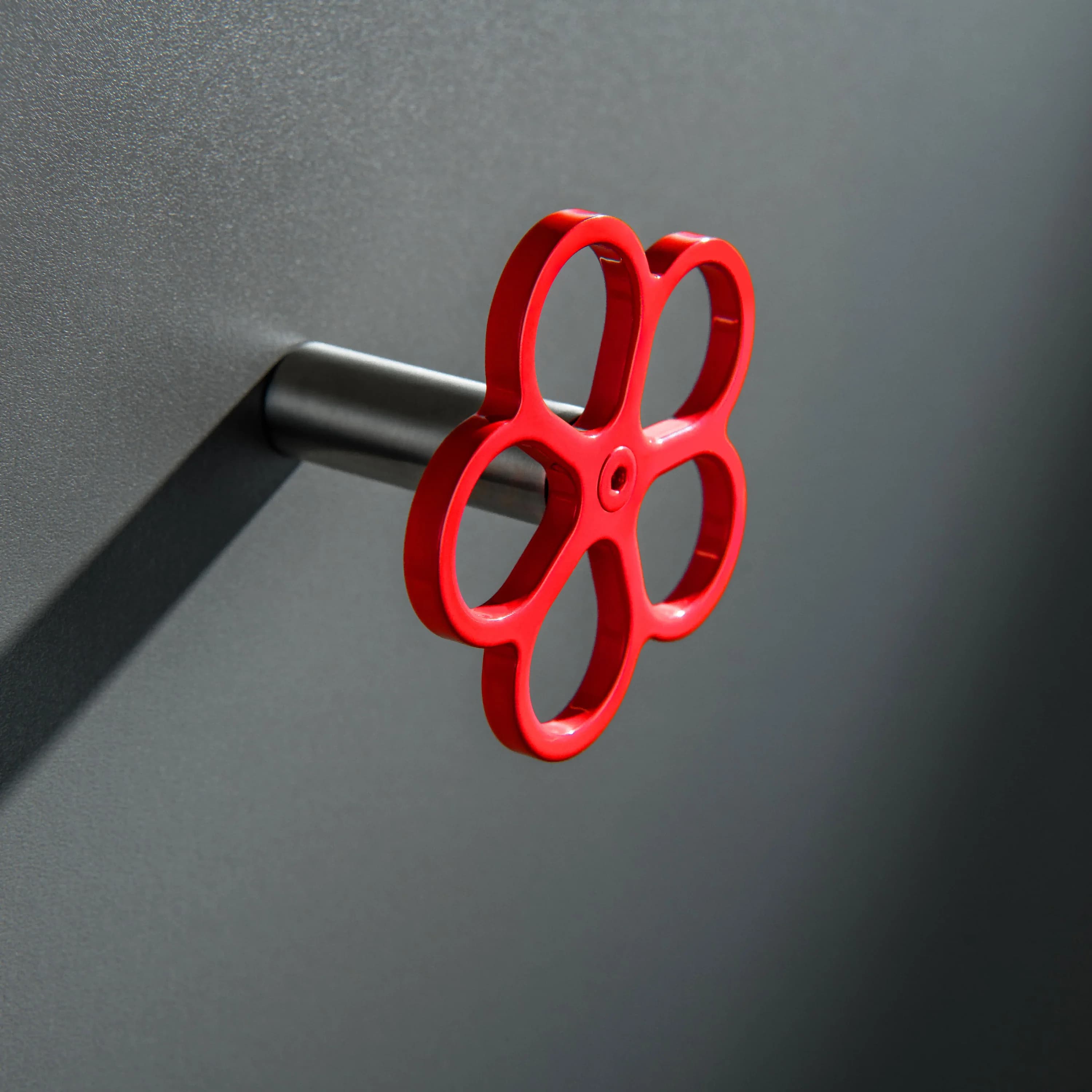 Portarotolo Creativo a Forma di Fiore Rosso, Gancio da Parete Industriale, Appendiabiti Decorativo per Bagno