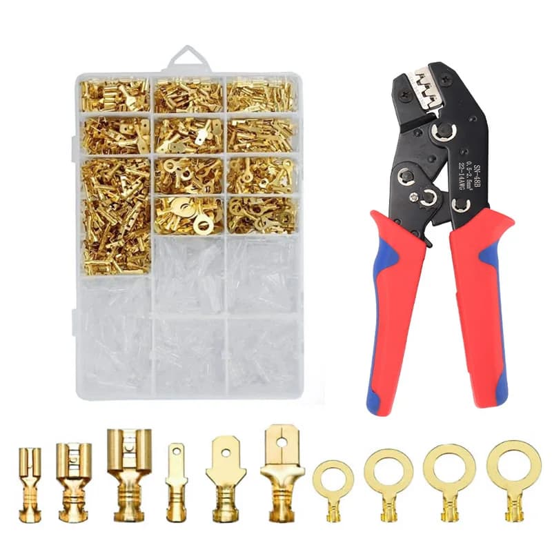 Male Female Cable Wire Box Isolated Connector Macho 2.8/6.3mm Crimping Terminals Thermal Spades Connectors Kit Assorted