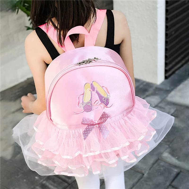 Borsa da Balletto per Bambine, Zaino Rosa per Danza, Borsa per Ballerine, Zaino Scolastico per Bambine