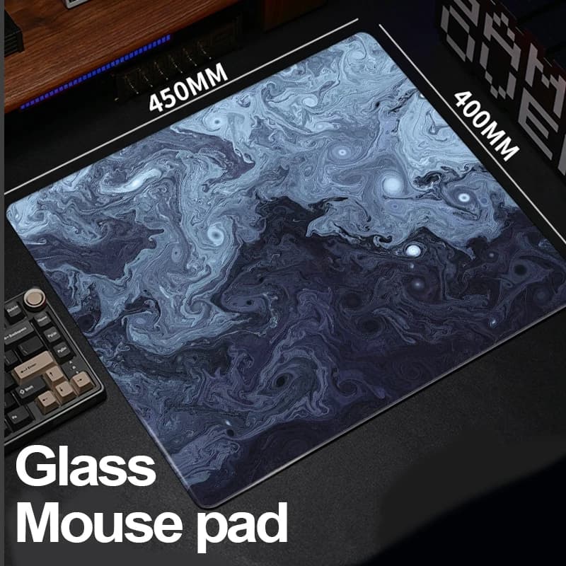 Tappetino per mouse in vetro artistico Line Art XXL superficie rigida temperata per giochi eSport FPS, tappetino da scrivania da gioco ultra liscio fotovoltaico