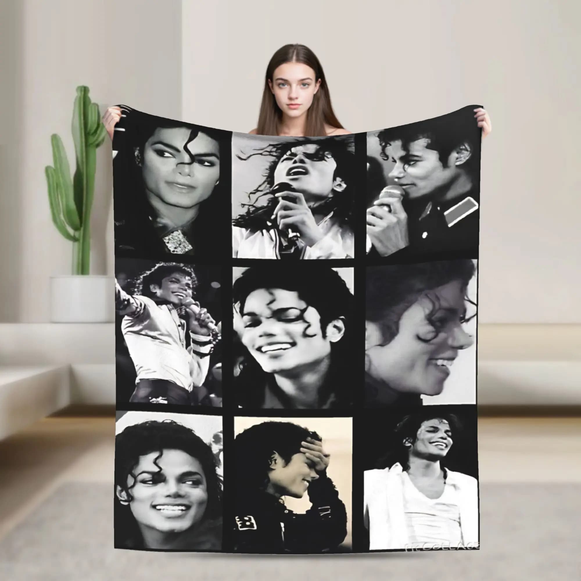 MJ Pop King Blanket Plush Throw Blanket Summer Air Conditioning Personalised Ultra-Soft Warm Bedsprea,