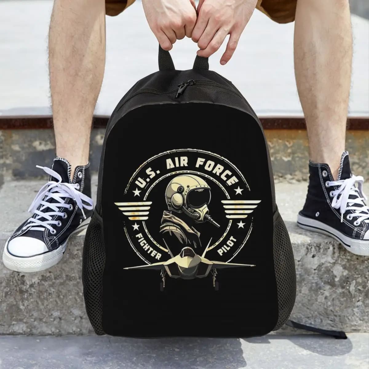 Zaino per l'aviazione militare del pilota di caccia dell'aeronautica americana Vendita calda Zaino per bambini Borsa per libri Borsa da scuola Borse a tracolla per uomo Donna