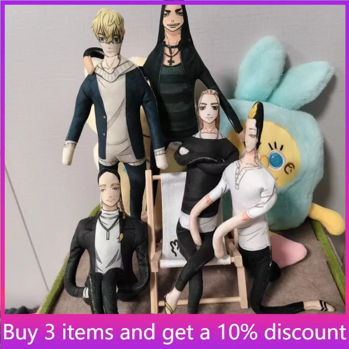 Tokyo Revengers: Statuetta Astratta ACG, Peluche Divertente di Mikey, Bambola di Cotone Articolata Fai-da-te di Baji Keisuke, Giocattoli Divertenti di Ran Haitani, Regalo