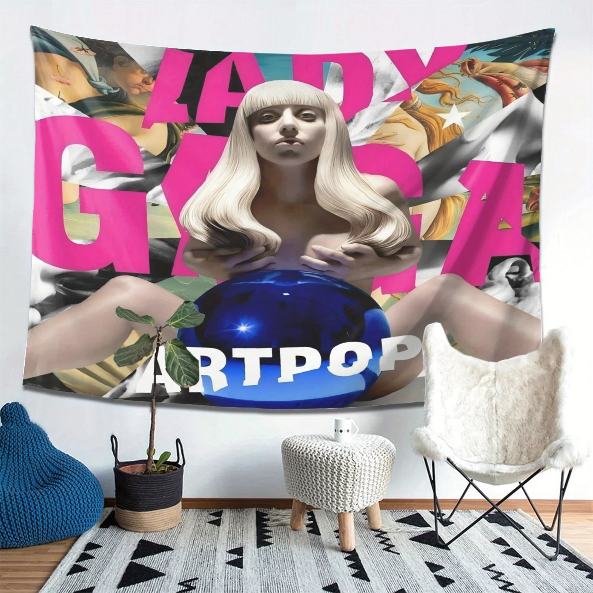 Arazzo dell'album Lady Gaga ArtPop - Celebrazione della cultura pop iconica con un design audace e vibrante - Perfetto per la decorazione domestica