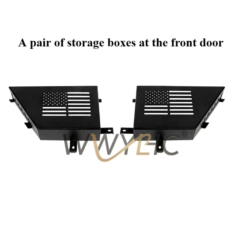 Adatto per scatola portaoggetti per porta anteriore Wrangler JK, scatola portaoggetti in metallo per porta interna per auto a 2/4 porte