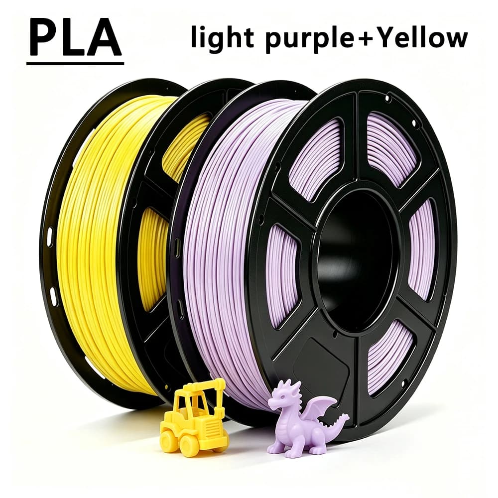 250gx2 PLA yellow and light purple 3D Printer Filament 1.75mm for 3D Printing Material vacuum packaging
