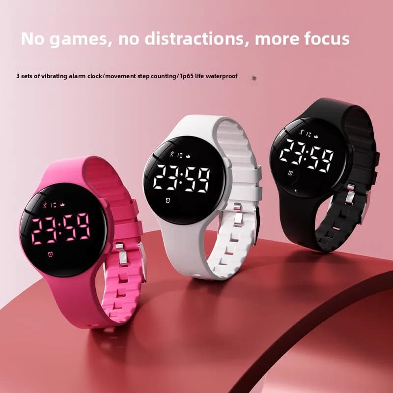 2026LED Smart Band for Women Running Step Tracker Hiking Outdoor Sports Watch Silent Alarm Waterproof Swimming Simple Wristwatch