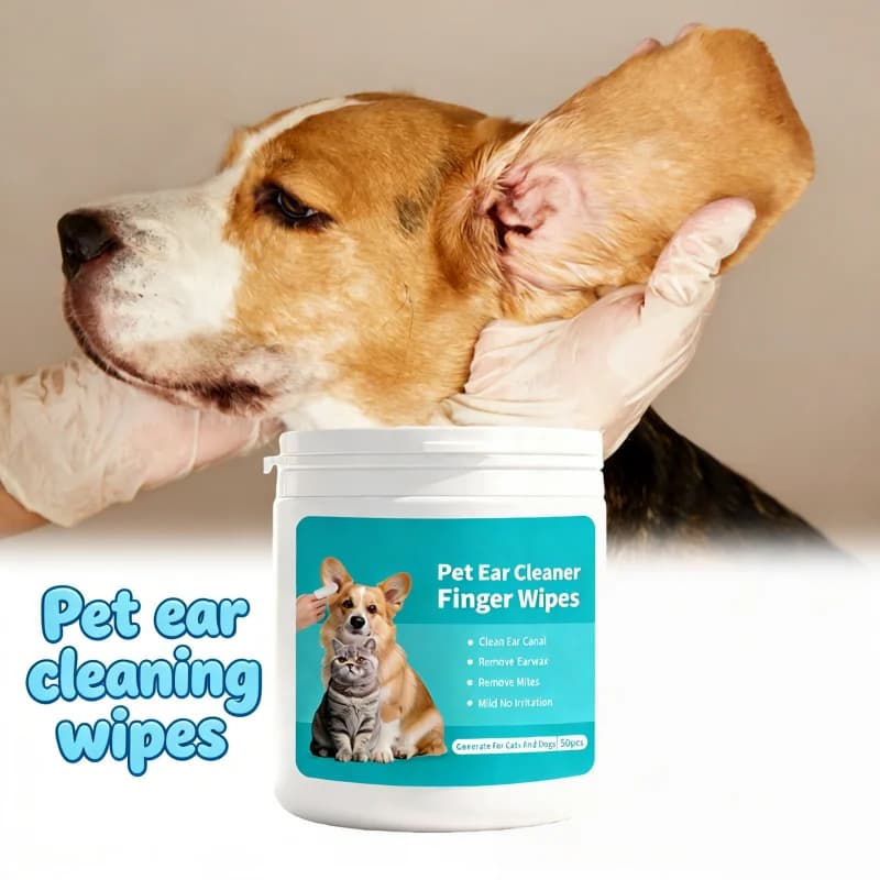 50 Salviette per la Pulizia delle Orecchie degli Animali Domestici, Cura Delicata delle Orecchie per Cani e Gatti, Igiene Quotidiana, Accessori per Toelettatura per Tutte le Razze