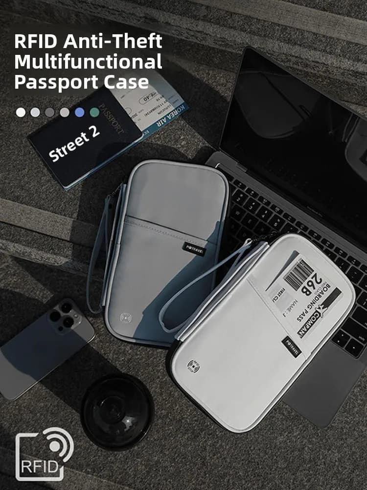Portafoglio Integrato Semplicizzato Anti-Furto per Viaggi all'Estero, Porta Passaporto Portatile e Porta Documenti/Accreditivi per Aereo