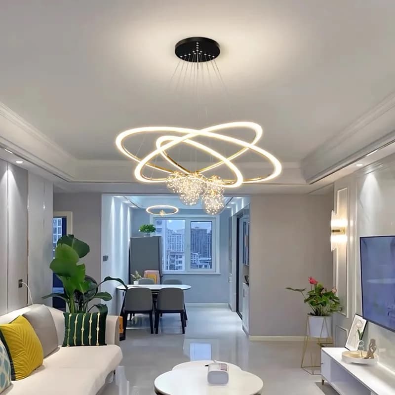 Nuovo Lampadario a Sospensione 2026 per Soggiorno, Lampada Moderna Creativa a Cerchio per Camera da Letto, Illuminazione a Soffitto per Ristorante