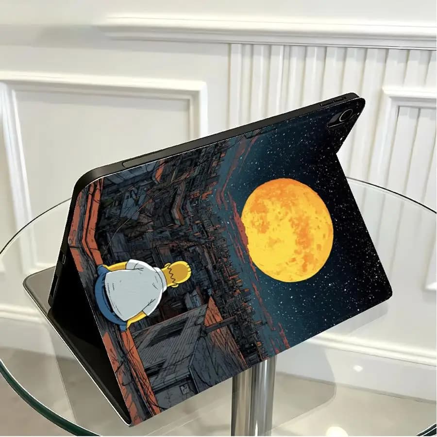 With Pencil Holder Case for Xiaomi Pad 5 6 7 8 Pro Pad 6s Pro 7 Ultra Redmi Pad SE K Pad 8.8 9.7 12.4 Inch S-Simpsons Moon Night