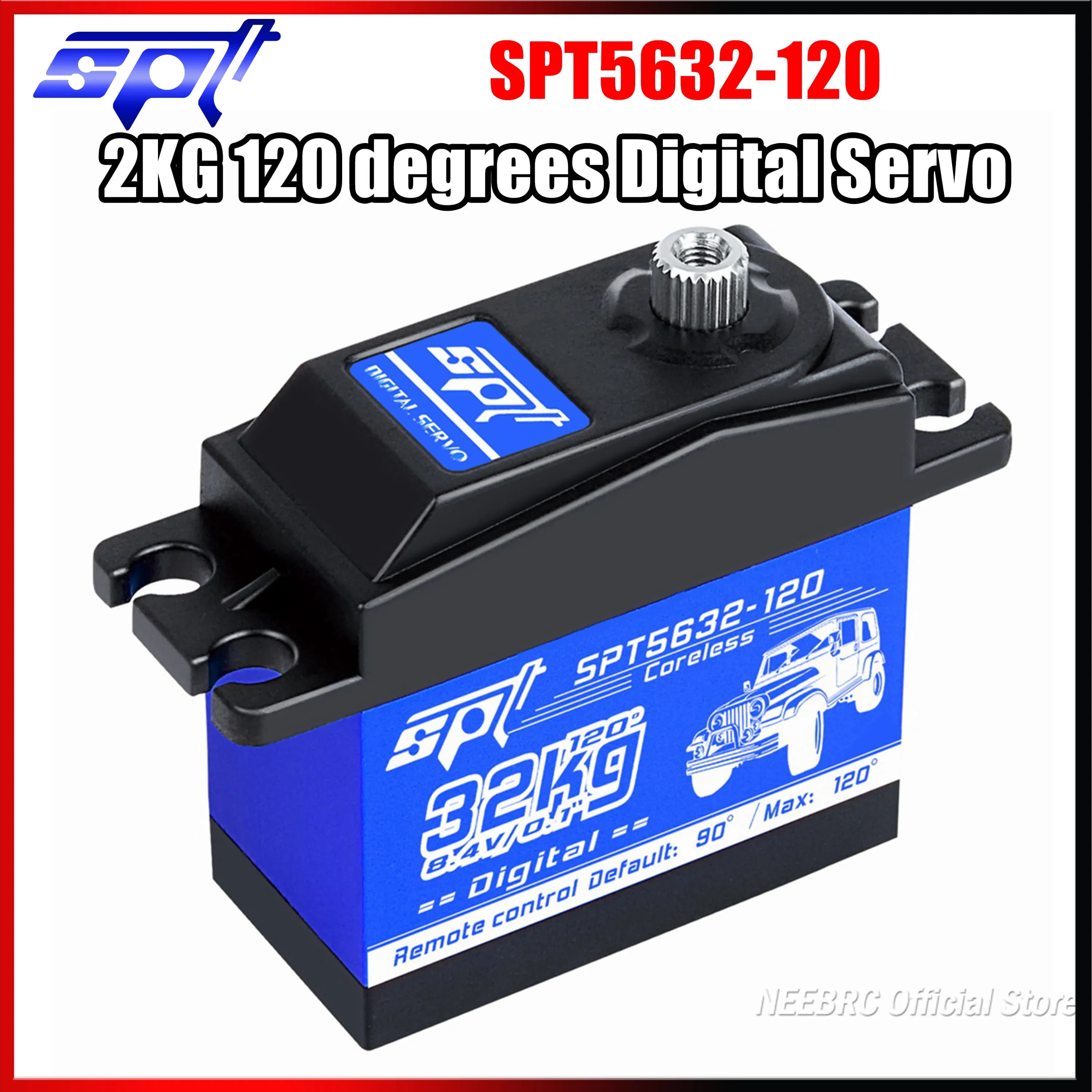 SPT5632 32KG 120 Gradi Metal Gear Servo Digitale Motore Coreless per 1/10 RC Drift Modello di Auto Aereo TRX4 SCX10 Robot Giocattolo Parte