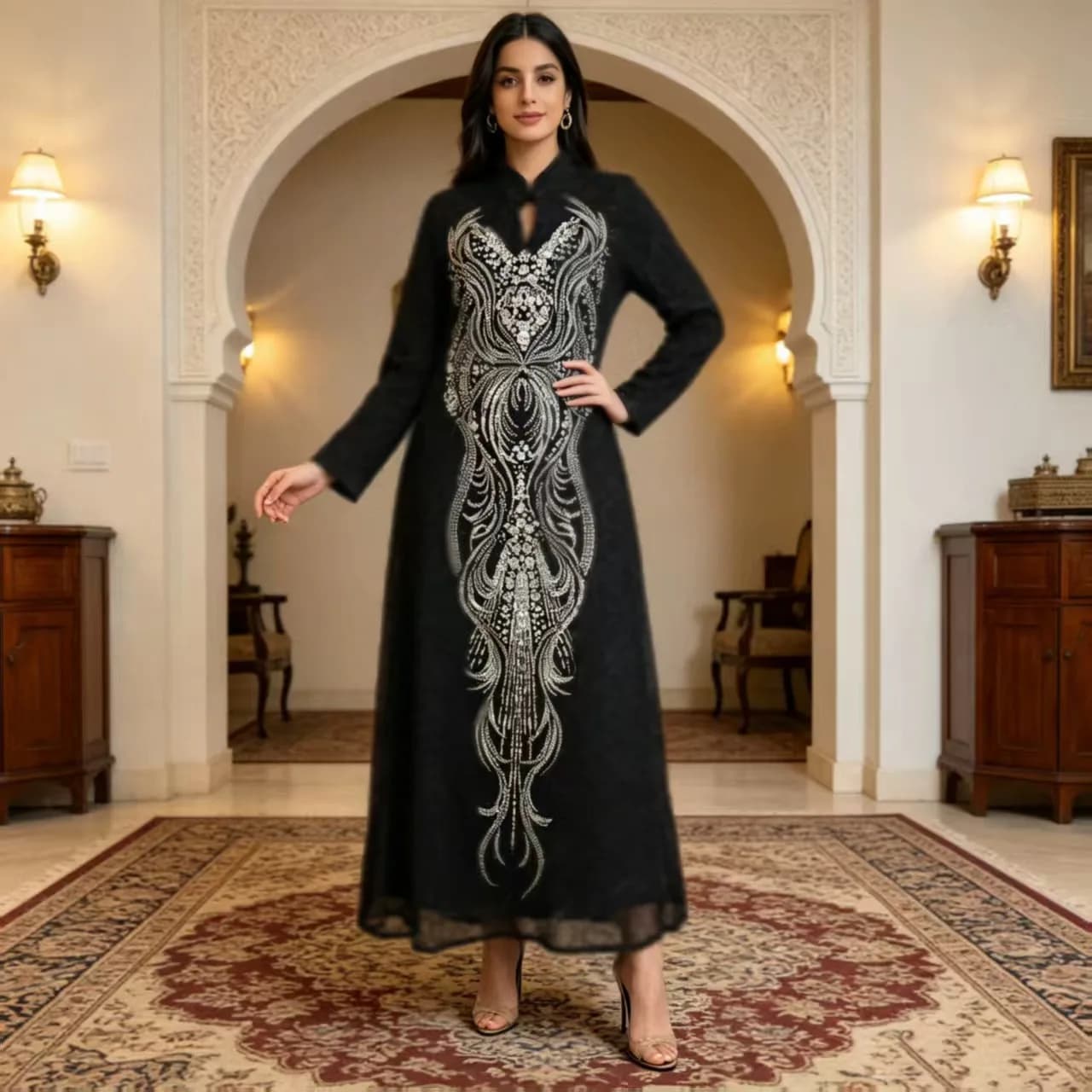 Muslim Dresses Women Eid Abaya Embroidery Kaftan Party Long Dress Jalabiya Ramadan Robe Morocco Dubai Abayas Islam Vestidos