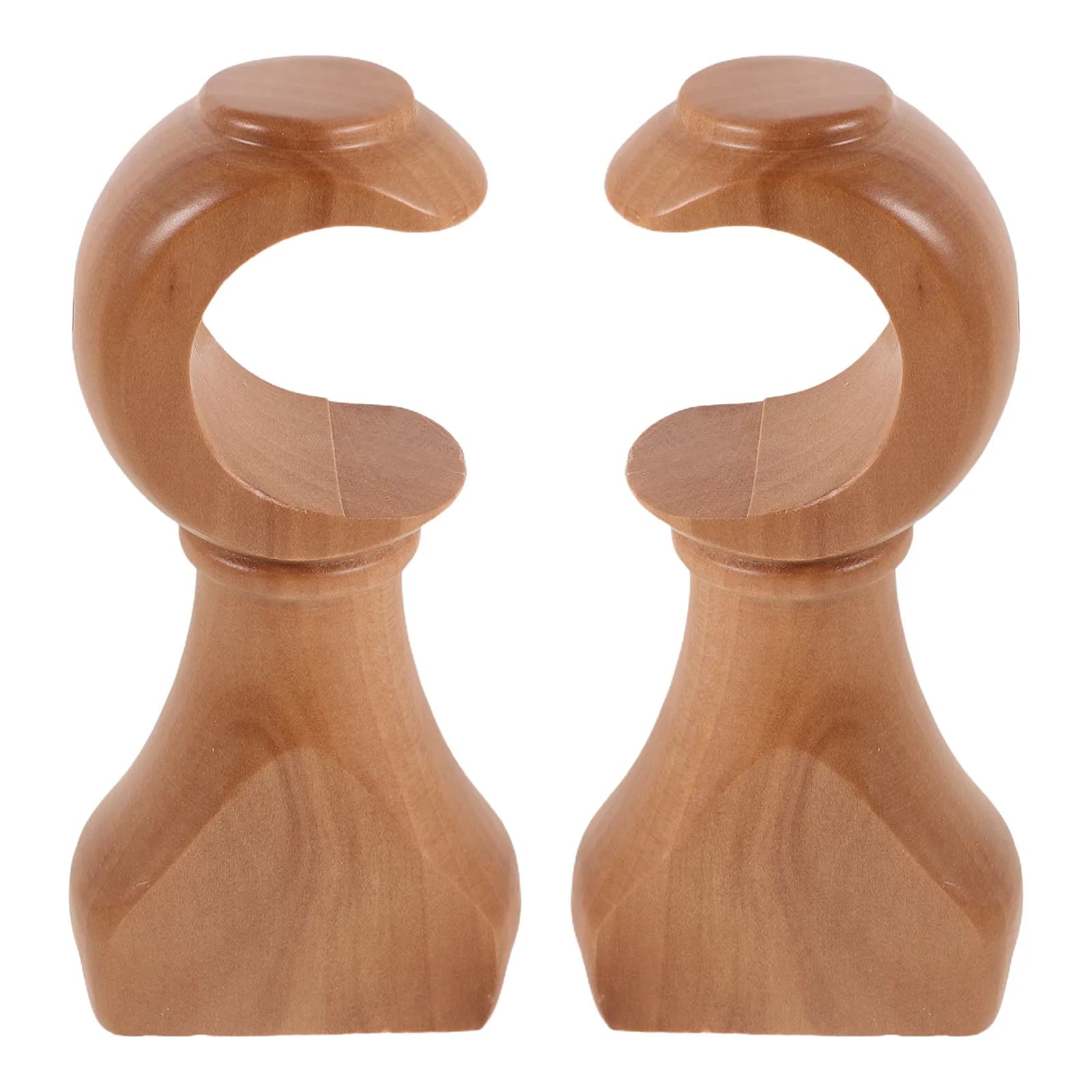 2Pcs Wood Curtain Rod Mount Kit Heavy Duty Wall Ceiling Brackets for Drapery Support Bedroom Living Room Window Pole Holder