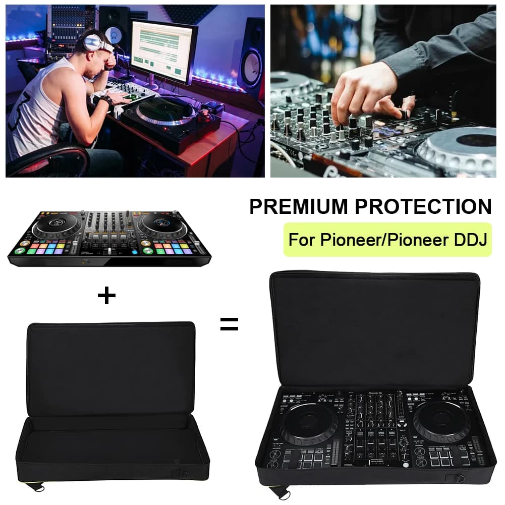 Carrying Case Thickened Inner Liner DJ Controller Case with Adjustable Shoulder Strap for Pioneer DDJ-FLX10 DDJ-1000SRT DDJ-1000