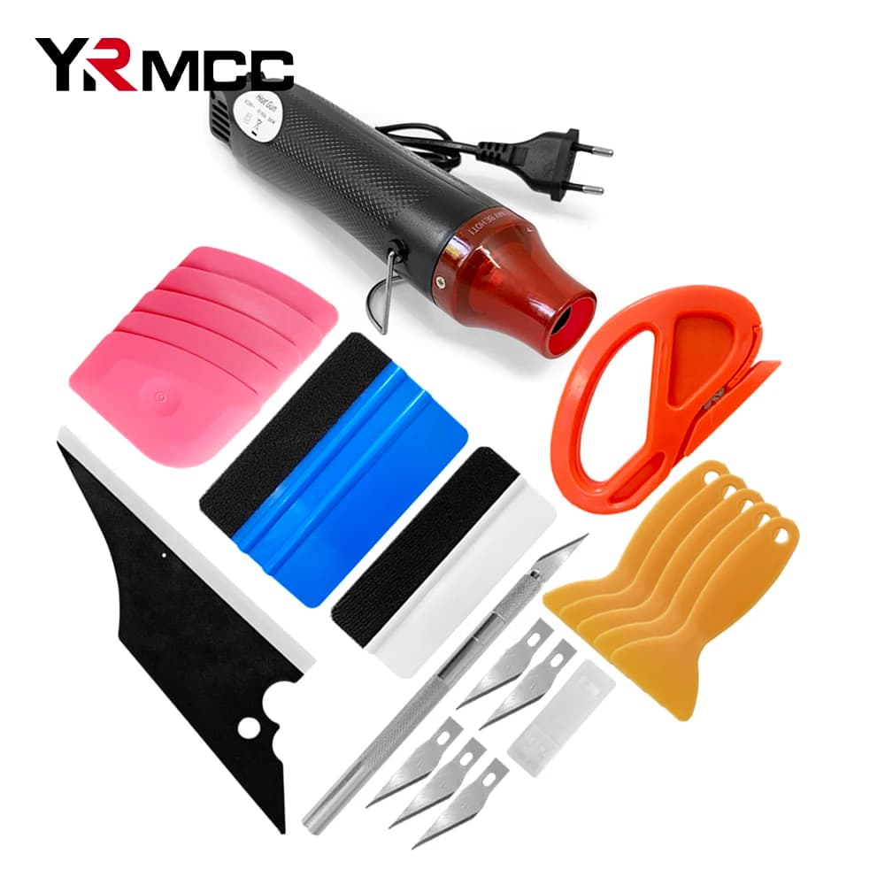 Car Film Wrap Vinyl Scraper Vinyl Spatula Squeegee Set Heat Gun Auto Parts Cutter Tool Kit Cutter for Vehicle Window Tint Car