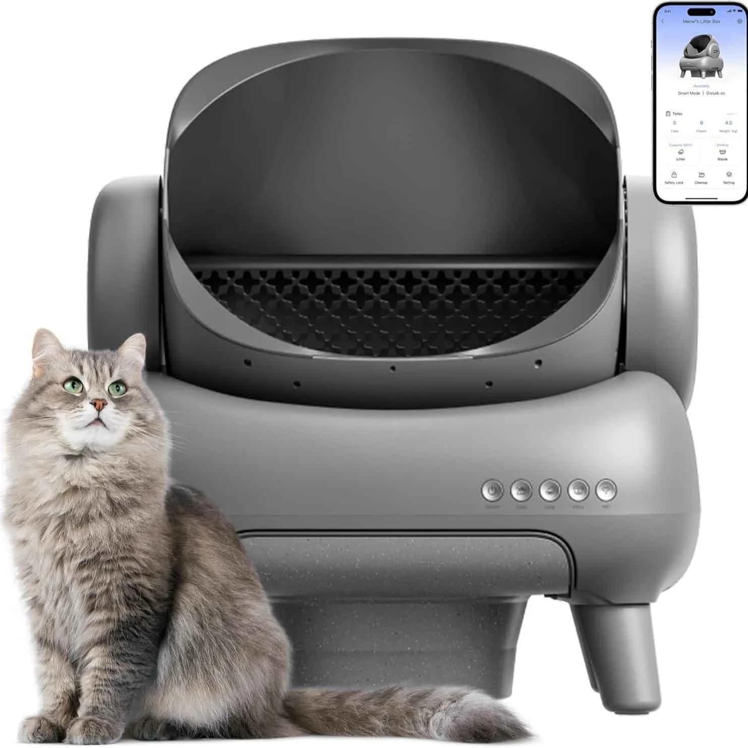 Neakasa M1 Lettiera per gatti intelligente automatica Grande design aperto intelligente Toilette per gatti autopulente silenziosa con controllo APP