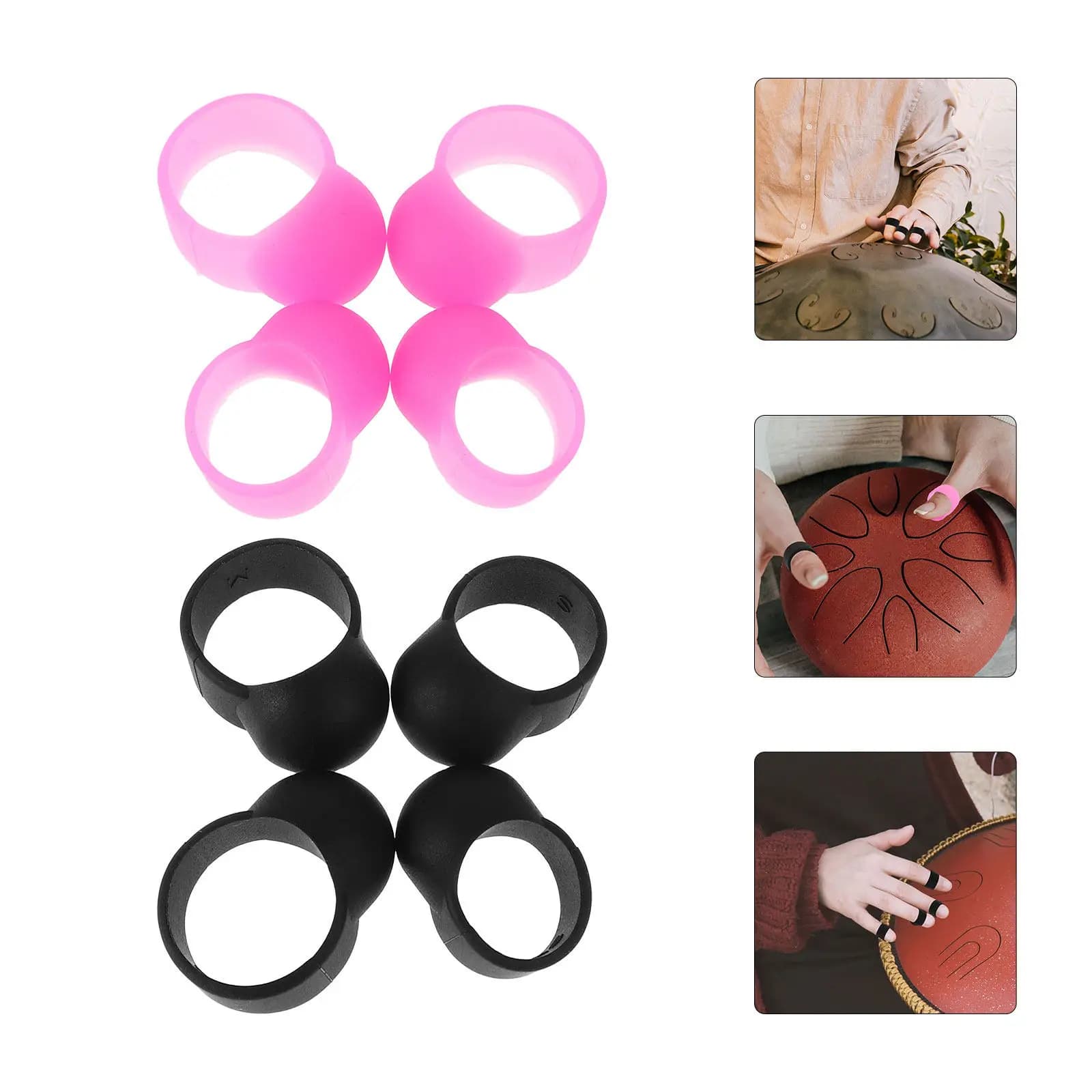 8Pcs Hand Pan Finger Sleeves Silicone Drumstick Covers for Air Drumsticks Tongue Drum Percussion Pad Precise Control Enhanced