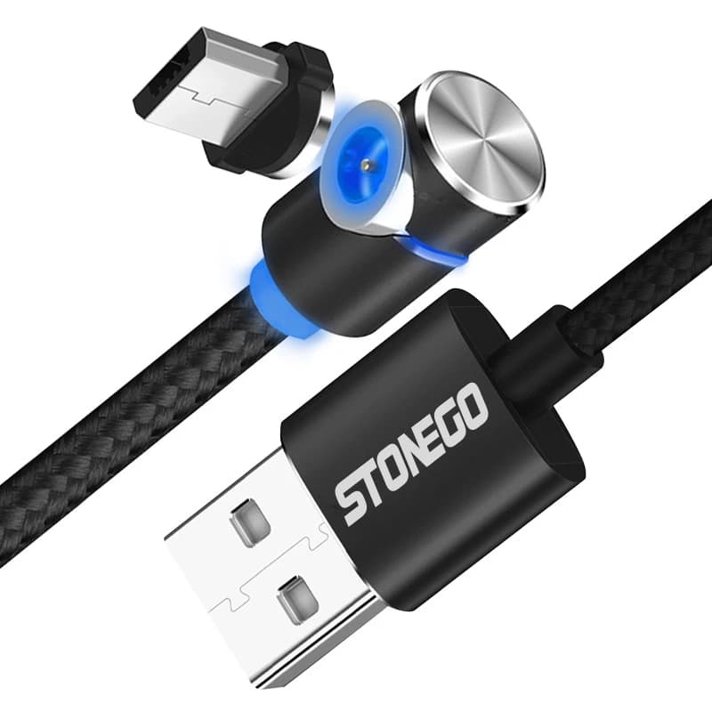 90-degree angle magnetic connector Micro USB/Type C USB high speed charging cable LED light Detachable and editable adapters