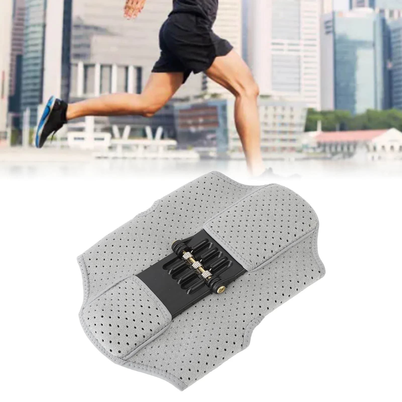 Protezione per il ginocchio Booster Traspirante Potente forza a molla Stabilizzatore per ginocchio Pad Power Lift Ginocchiera Supporto articolare Grigio