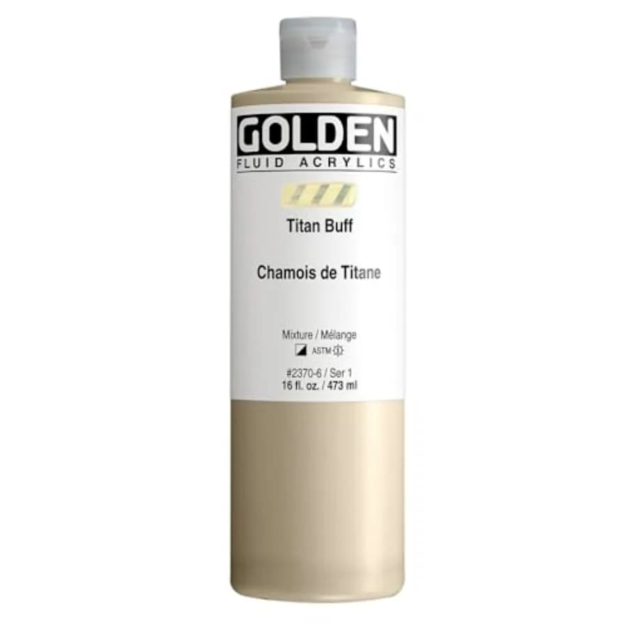 Fluid Acrylics, Titan Buff, 16 fl. oz. Bottle, Professional Acrylic Paint, Semi-Opaque