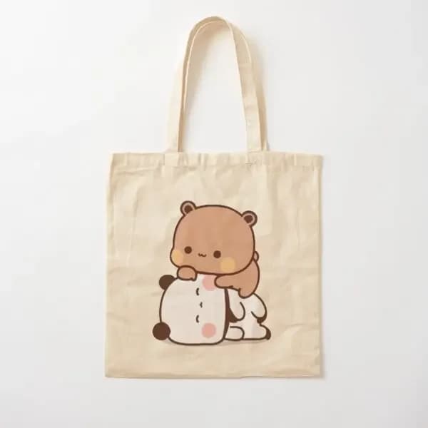 Cute Dudu is laying on sleep Bubu Canvas bag Reusable Tote Foldable Travel Women's Bag Casual Food Unisex Women's Fashion