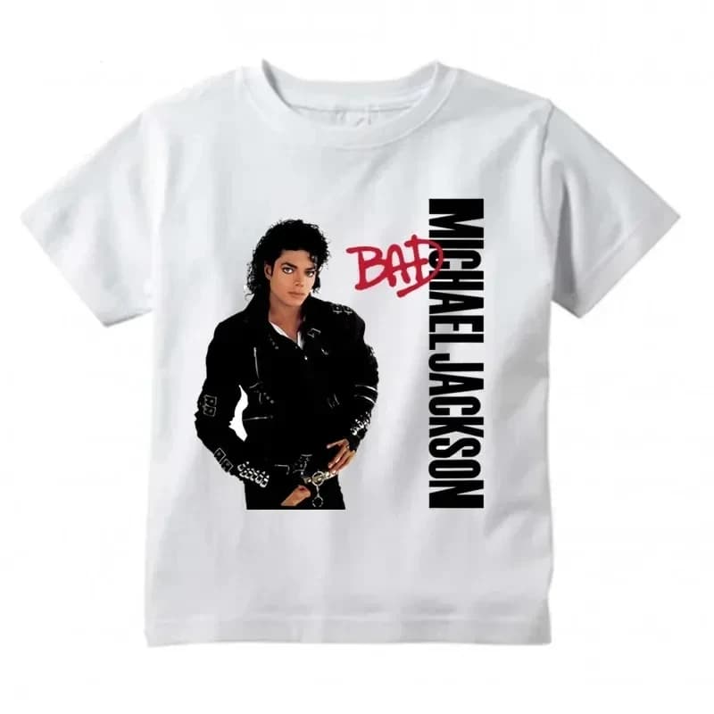 T-shirt in cotone stampato con grafica Michael Jackson Harajuku Rock Fashion T-shirt traspirante girocollo casual a maniche corte da donna