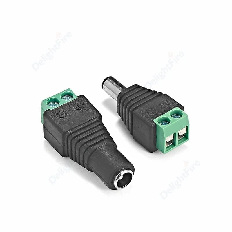Maschio Femmina Connettore DC 2.1mm * 2.5mm Spina Adattatore Jack di Alimentazione Per La Luce di Striscia LED CCTV Router Macchina Fotografica Applicazione Domestica