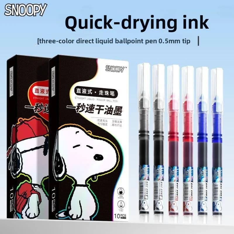 Snoopy anime cartoon carino studente penna neutra creativa personalizzata cancelleria nero rosso blu penna in carbonio regalo all'ingrosso