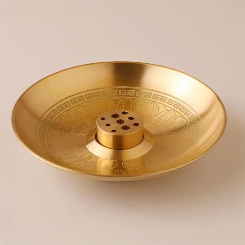 1PCS 9 Fori Porta Incenso Rotondo Bruciatore di Incenso Bastone di Incenso Piatto Vassoio Palo Santo Titolare Salvia Titolare Per Mediazione Yoga Rituale