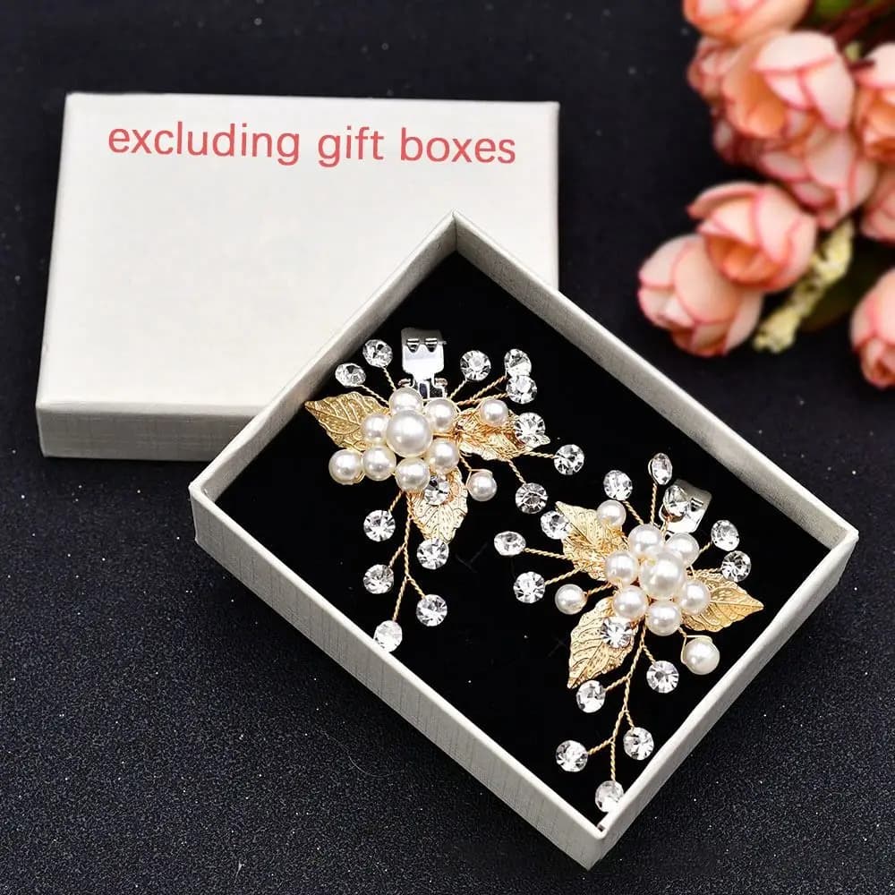 Removable Shoe Clips Pearl Rhinestone Decorative Handmade Shoes Decorations High Heel Prom Accessories Bag Pendant/Brooch