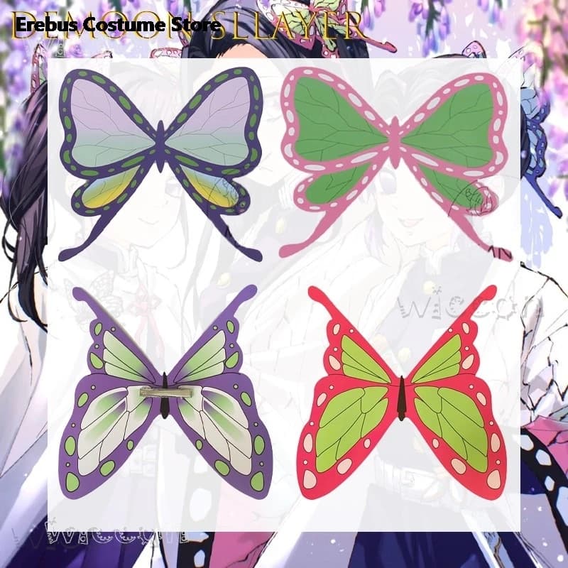 Disfraz Kochou Shinobu Copricapo Tsuyuri Kanawo Farfalla Fermaglio per capelli Donna Comic Con Cosplay Anime Costume natalizio
