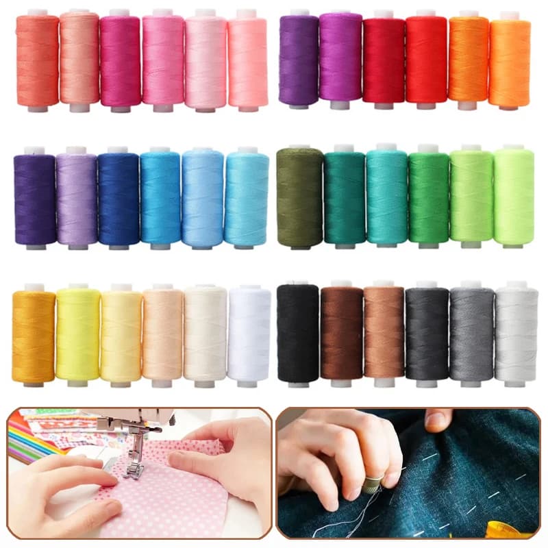 6 pezzi/set set di filati per cucire per macchina da cucire ricamo a mano 100% poliestere 250 Yard ogni bobina 36 colori Kit da cucito per la casa