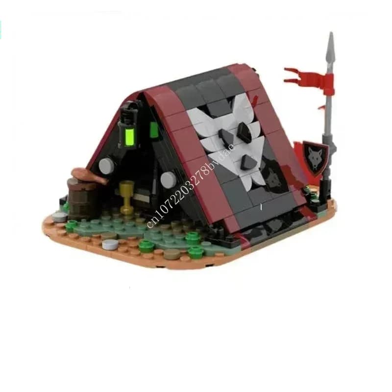 230PCS MOC Castello Medievale Wolfpacks Bandito Tenda Puzzle Creativo DIYA Assemblaggio Giocattoli Di Compleanno Regali Di Natale per I Bambini Età