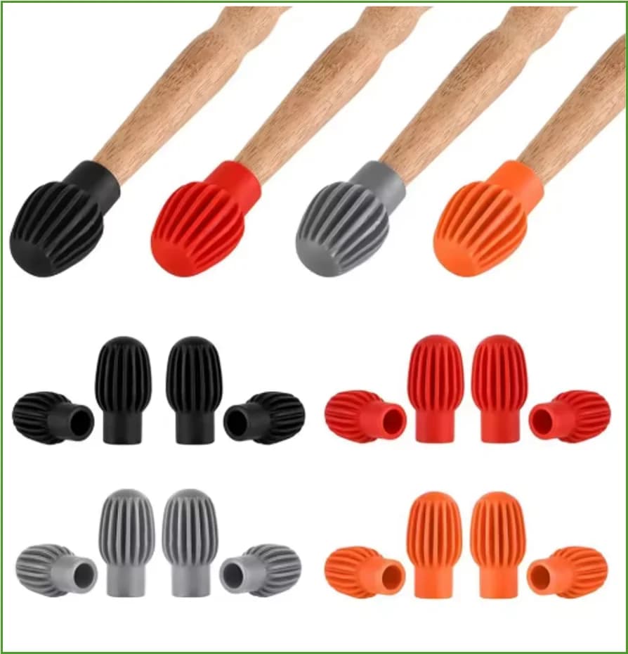 Manicotti in silicone per sordina per batteria da 2 pezzi/4 pezzi - Silenziatori sonori indeboliti, punte per esercitazioni, manicotti in gomma per testa di bacchetta per batteria silenziosa