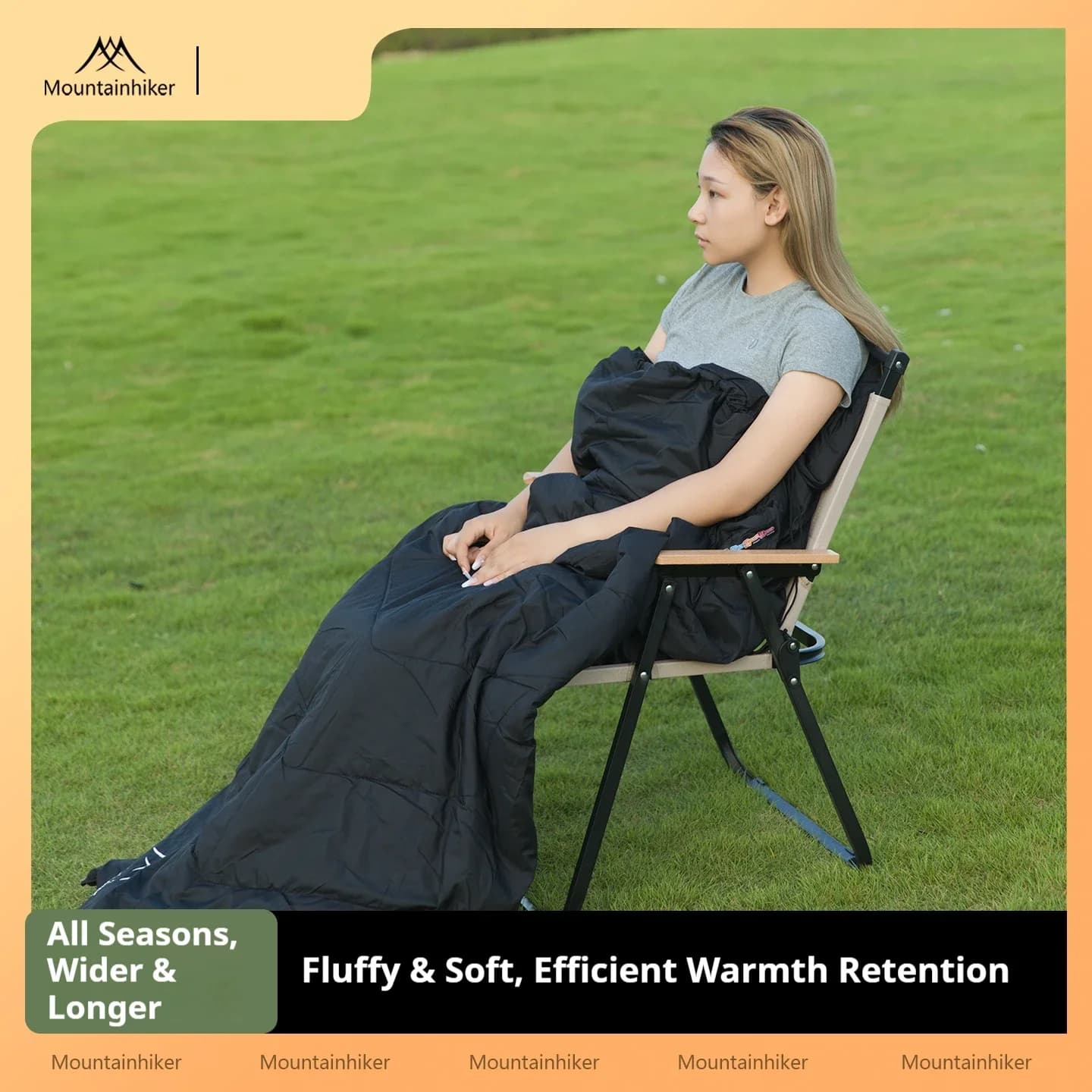 Outdoor sleeping bag with built-in pillow, ideal for camping, winter protection, portable, compact, perfect for night trips